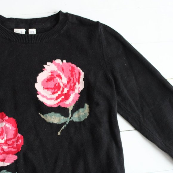 GAP Kids Holiday Rose Graphic Knit Crewneck Sweater - Picture 7 of 7